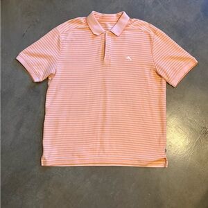 Tommy Bahama IslandZone Supima Cotton Polo – Orange Stripe (L)